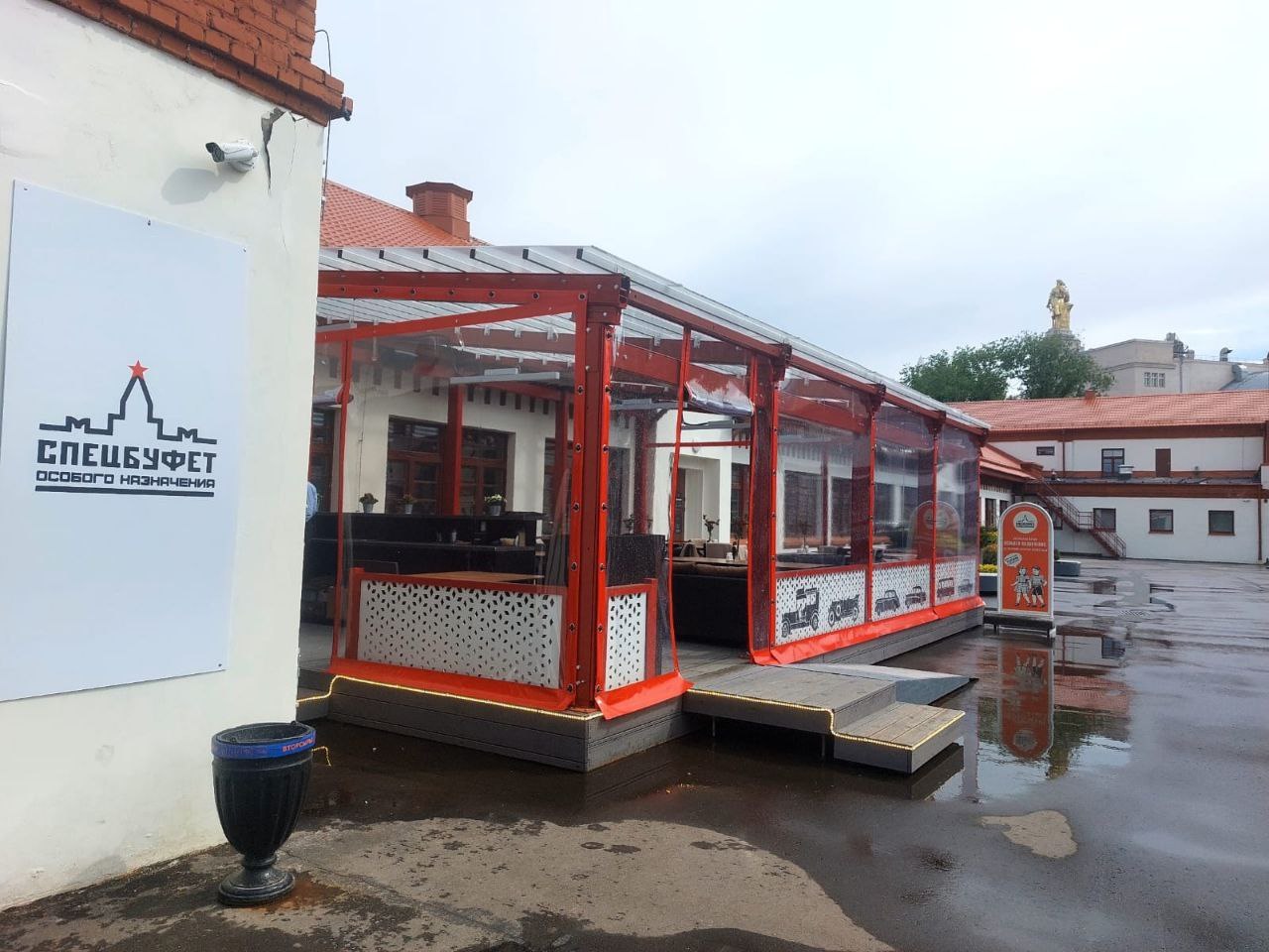 ПВХ шторы для летней террасы кафе в Кадые